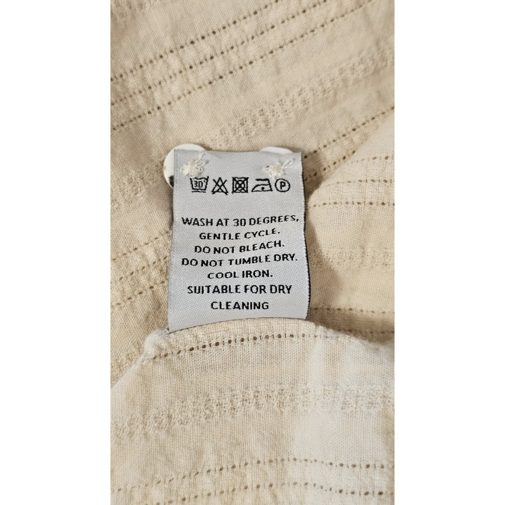 Portuguese Flannel Shirt Vilar Shirt Sand Dobby Camp Loop Collar Cotton Sz Small - Picture 10 of 11